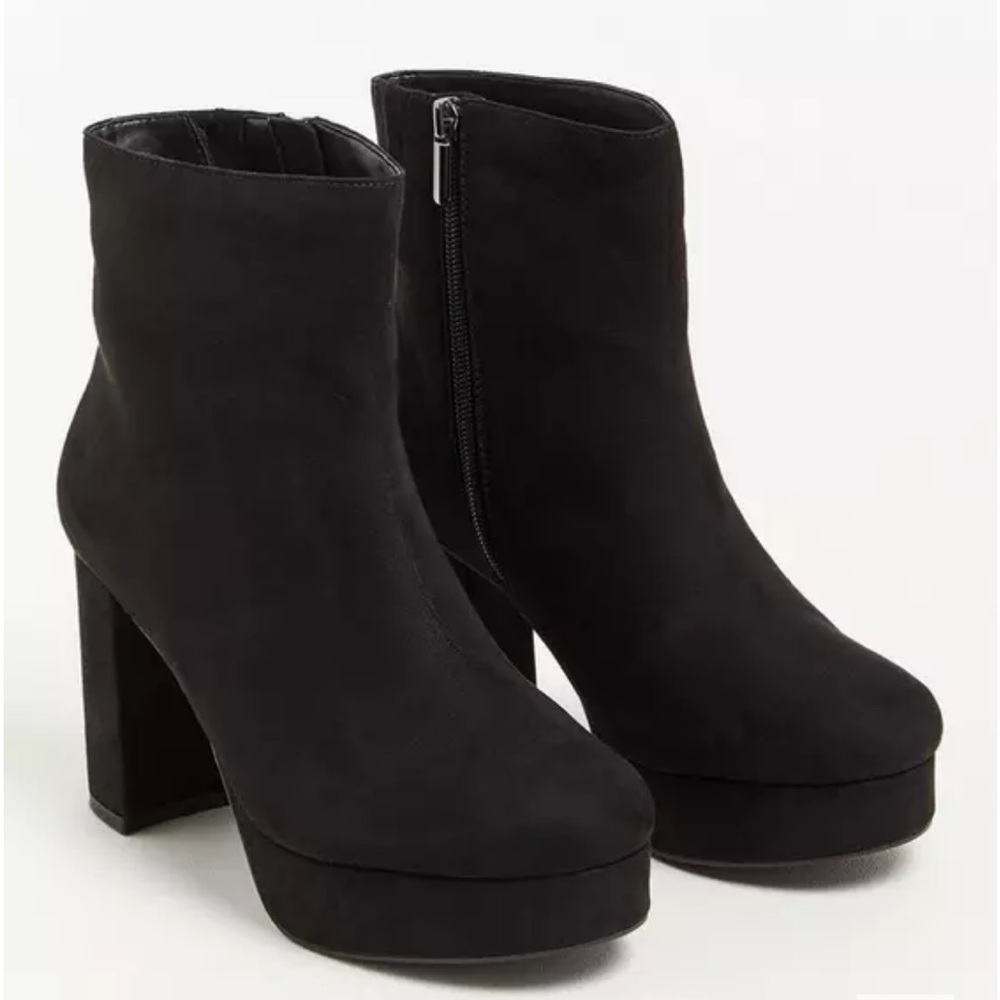 Torrid Black Faux Suede Platform Bootie